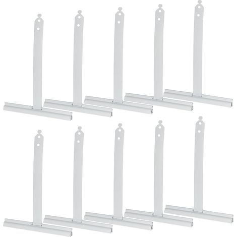 10 - Attache Volet Roulant - Crochet À Ressort - Fixation Sécurisée Pour Lamelles Aluminium Et Tubes Acier - Blanc - 15x19 Cm (1/5)