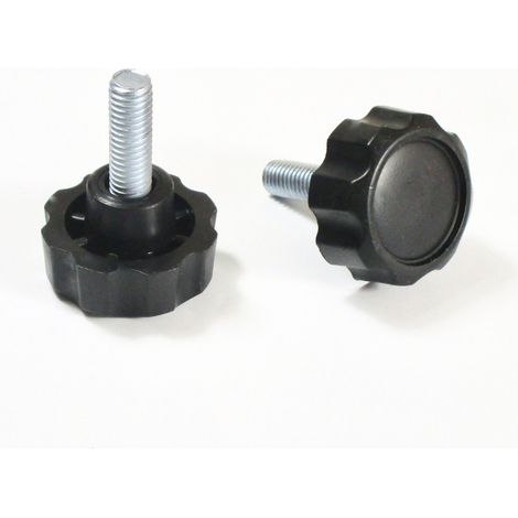 Ajile – Bouton Molette de Manœuvre, Serrage - Tige Filetée Diamètre 32 mm (M8) et Longueur 20 mm en Acier Zingué (1/2)