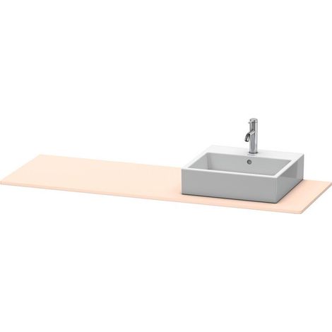 Console Duravit XSquare 060H, 1600x 550 mm, 1 foro a destra, Colore (anteriore/corpo): Albicocca Perla di seta opaco laccato opaco - XS060HR2020