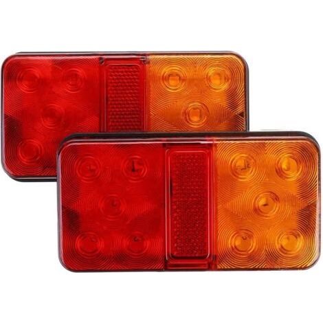2Pcs Feux Arrières LED 12V Feux de Frein Multifonctionnel Feux Remorque LED Universel pour Véhicule Caravan Camion Tracteur (1/5)