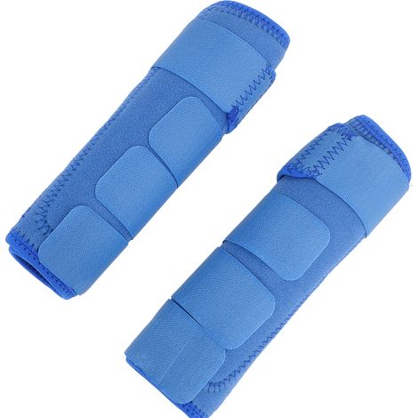 1 Paire de Bottes de Soin pour Cheval Bleu Marine, Protections Respirantes avec Fermeture Velcro pour Membres Équins (1/5)