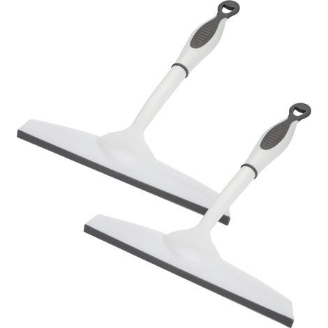 Set mit 2 Duschabziehern, geeignet für Fenster, Badezimmer, Duschtüren, Spiegel, Fliesen, Autoscheiben usw. (1/5)