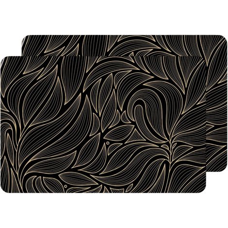 Lot de 2 sets de table motif feuillage avec encre métallique COSMO (1/2)