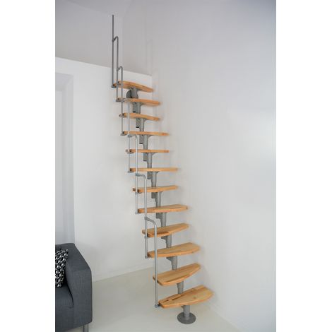 Minka Mittelholmtreppe Monaco 35 - 293,8cm Geschosshöhe Buche Grau