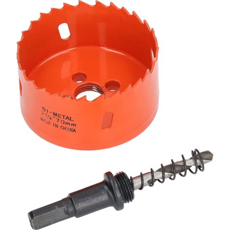 Scie cloche bimétallique HSS avec arbre robuste pour la fabrication de planches de Cornhole en bois, PVC et métal, 70 mm (2 3/4 po). (1/5)