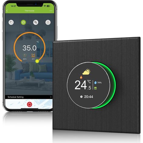 Thermostat WiFi pour Chaudière - Chronothermostat Intelligent avec Interrupteur Rotatif et Écran - Compatible Alexa & Google Home (1/5)