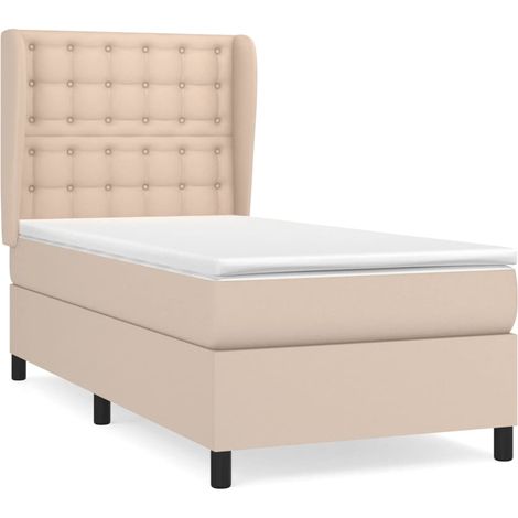 Maison Exclusive - Giroletto a Molle con Materasso Cappuccino 80x200 cm Similpelle