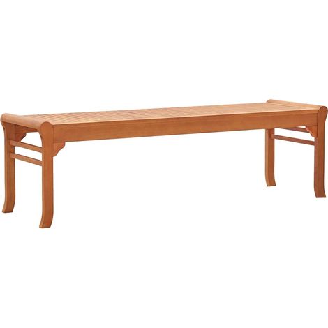 Banc de jardin 3 places en bois d'eucalyptus massif banquette sans dossier 150 cm - PANGIVO (1/5)
