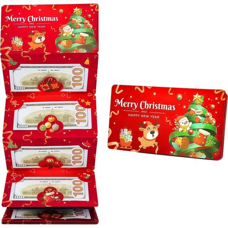 Enveloppe De Noël - 6 Cartes Intégrées - Papier Épais Avec Ruban Décoratif - Pour Stockage Cadeaux Et Décoration Festive (1/3)