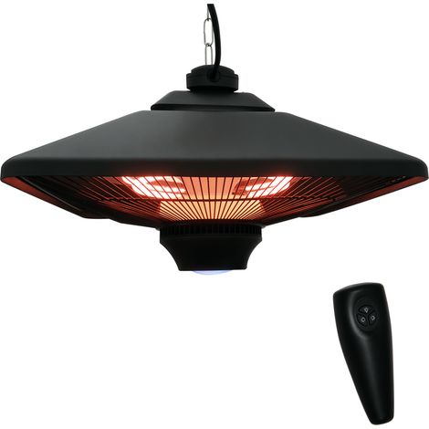 Outsunny 2kw Electric Heater LED Halogen Heating Hanging Light Outdoor Remote (1/5)