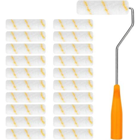 Lot de 20 Rouleaux à Peinture - Mini Rouleau à Peinture Avec Poignées en Caoutchouc - Convient Pour la Décoration Murale darchitecture et les fournitures de peinture.(10cm) (1/5)