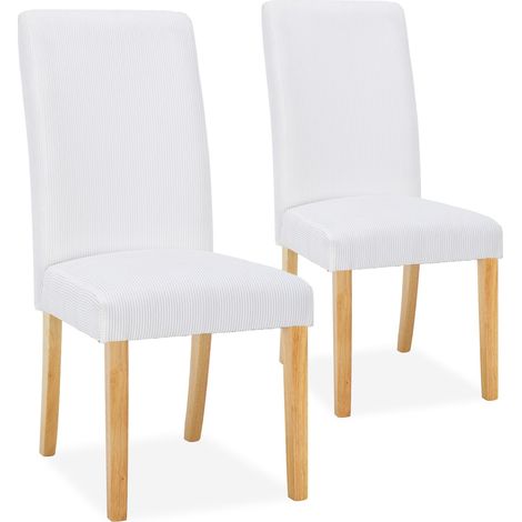 Lot de 2 chaises Rosie velours côtelé Blanc (1/5)