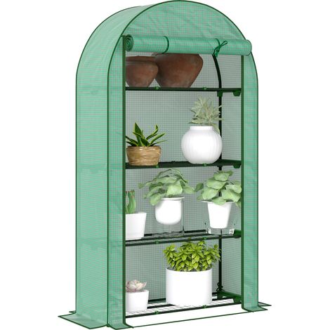 Vierstöckiges PE-Balkongewächshaus, 105 x 45 x 160 cm, für Pflanzen und Gemüse, grüner Gartenschutz