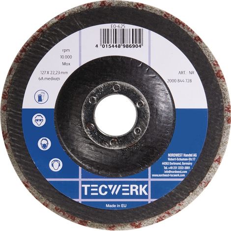 Vlies-Kompaktscheibe BUF010 D.125mm Bohr.22,23mm m.Fiberglasrücken anth.TW