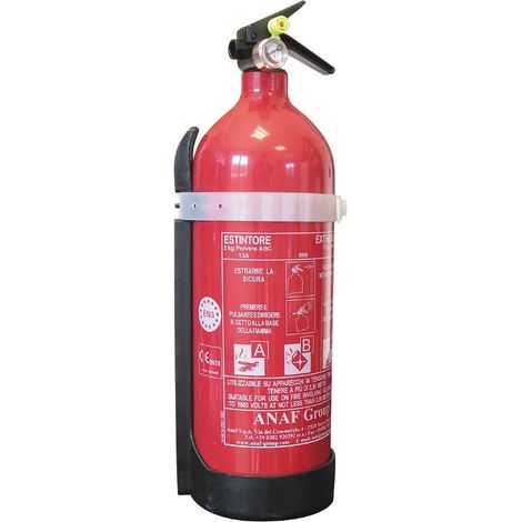 Extincteur à Poudre avec Support, 2 kg, Classe 8A 70B – C