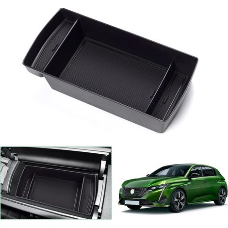 1 Boîte de Rangement Console Centrale, Plastique ABS, Tapis Antidérapant, Pour Peugeot 308 408 Opel Astra C5 X