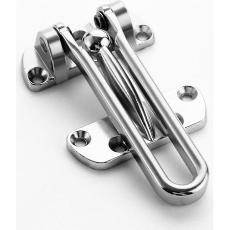 Chiusura a leva, protezione resistente per porte anteriori e posteriori, cancelletto di sicurezza per bambini, realizzato in metallo pressofuso rinforzato per la sicurezza domestica (cromo brillante, (1/4)