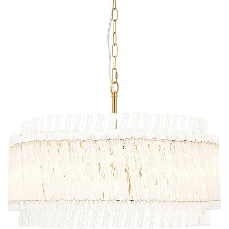 Merano Langford Suspension en laiton vieilli brossé et verre transparent 5 LED 7 W E14 (1/5)