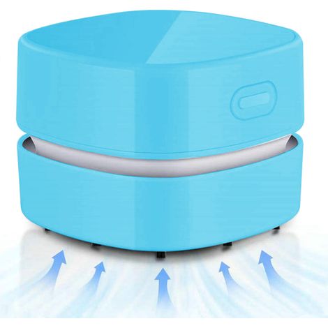 Aspirateur de bureau, mini balai à poussière de table, économie d'énergie, haute autonomie jusqu'à 400 minutes, sans fil et rotatif à 360° pour nettoyer les cheveux, les miettes et le clavier d'ordina (1/4)