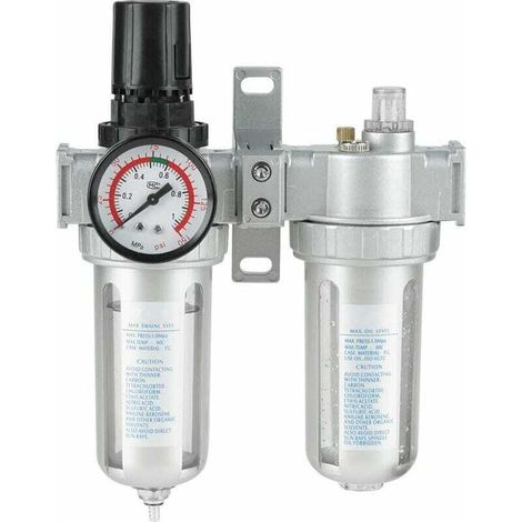 Compressed air filter regulator and lubricator, air compressor filter regulator, compressed air filter regulator combo moisture trap and oil-water lubricator SFC400 Filter ( (1/4)