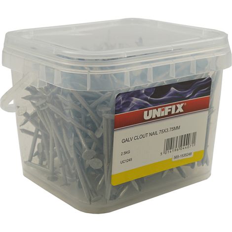 Unifix Galv Clout Nails 75mm x 3.75 - Box of 4 (1/2)