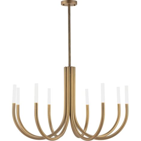 Suspension laiton vieilli design contemporain lumière LED intégrée - laiton vieilli et translucide (1/3)