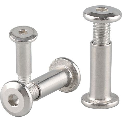20 x Verbindungsschraube mit Flachkopf-Innensechskantmutter + Stahl-Flachkopf-Kreuzschlitzschraube zur Befestigung von Metall, Holz, Möbeln, Regalbolzen, M3 x 8 mm
