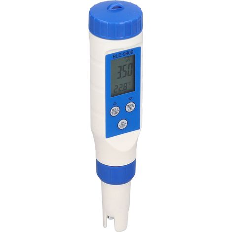 Analyseur d'eau numérique BLE-9909 Bluetooth intelligent 5-en-1: pH, TDS, EC, salinité et température avec rétroéclairage (sans kit de poudre, sans piles) (1/5)