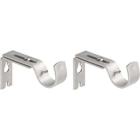 2 pezzi Supporto per asta per tenda, Supporto per asta per tenda regolabile Supporto per asta per tenda in metallo per fissaggio asta per tenda per casa e camera da letto (argento) (1/4)
