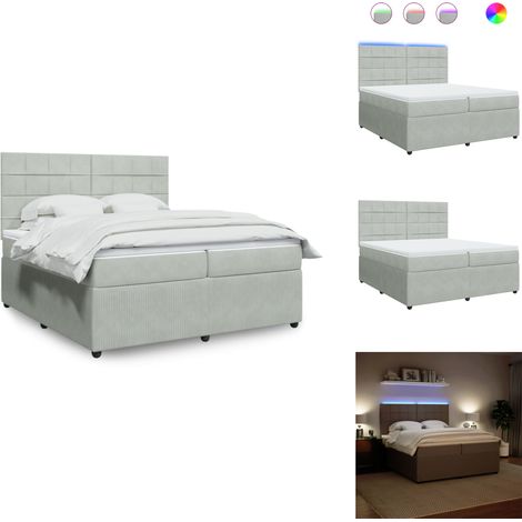 Sommier à lattes de lit et matelas Gris clair 200x200cm Velours - Sommier À Lattes De Lit - Sommiers À Lattes De Lit - Lit - Meuble De Chambre À Coucher (1/5)