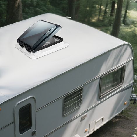 Wohnwagen Wohnmobil Dachfenster Schalldichte Dachluke Leiser Lüfter mit LED 30W