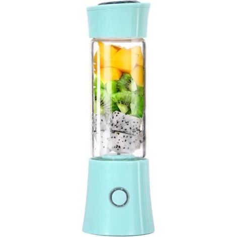 1 unité presse-agrumes électrique portable, 6 lames en acier inoxydable SUS304, 480 ml, rechargeable USB, pour smoothies et jus maison (1/3)