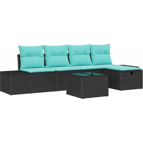 Sofa Set 5 pcs Poly Rattan vidaXL (1/5)