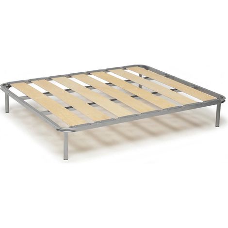 Dmora - Quadratische und eine halbe Bettbasis Dgregor, Orthopädische Basis mit breiten Latten, 100% Made in Italy, Cm 120x190h 31