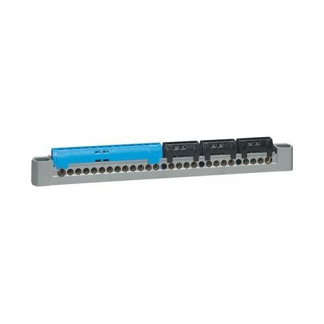 Bornier de répartition IP2X terre - 3P+N - 1 connexion 4mm² à 25mm² - vert - longueur 227mm - 404814 - LEGRAND