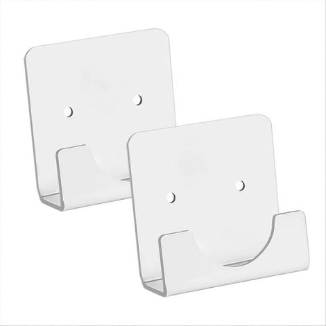 Support de tringle à rideau de douche en acrylique (2 pièces), fixation murale carrée, C (1/5)