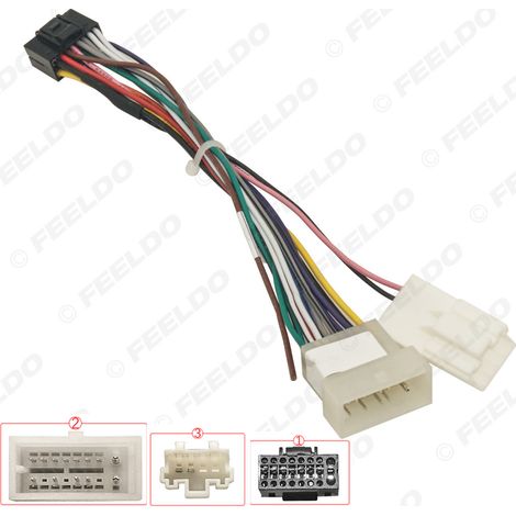 Compatible avec le faisceau de câbles d'alimentation 16 broches pour système de navigation Android grand écran des Chrysler Grand Voyager 2010/2012.