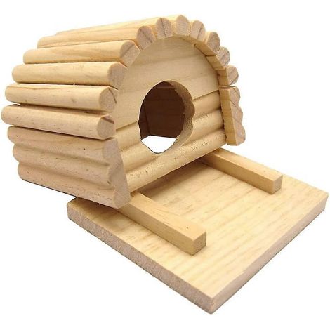 Gewölbtes Holzhaus für Hamster, Chinchillas, Ratten, Rennmäuse und Zwerghamster