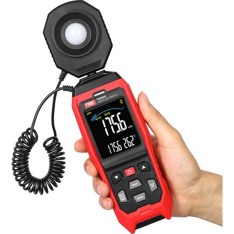 TASI TA632A Digitales Luxmeter mit LCD-Display, Mini-Hand-Luxmeter, Illuminator, Photometer, Lichtmesser 0-200000 Lux