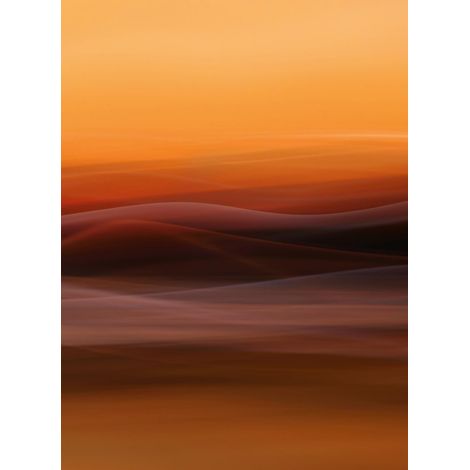 Papier peint panoramique abstrait orange et marron | Tapisserie panoramique moderne idéale salon | Papier peint panoramique chambre adulte - 192 X 260 cm (4 pièces) (1/2)