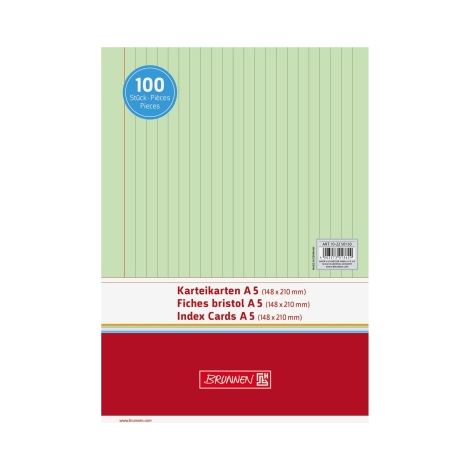 BRUNNEN Karteikarte 102250150 DIN A5 liniert gn 100 St./Pack. (1/2)