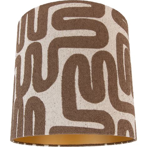 QAZQA Fabric Lampshade Brown with Beige Stripes 40/40/40