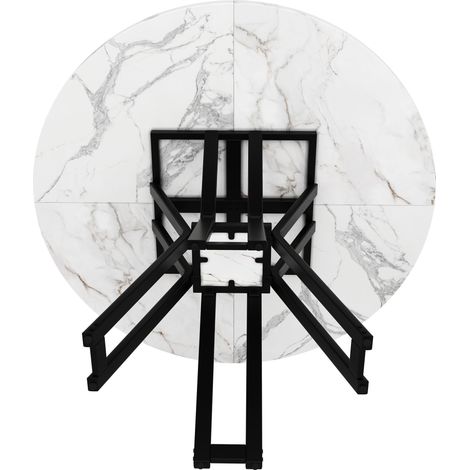 Ensemble table et chaises, 5 pièces, 1 table + 4 chaises, velours et métal, noir (1/5)
