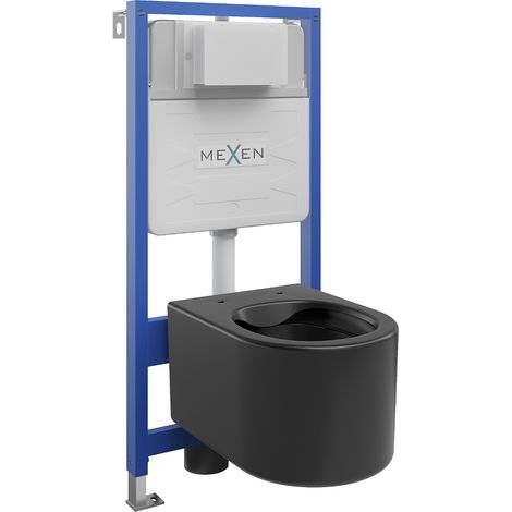 Mexen Sofia juego empotrado WC bastidor Fenix Slim con taza WC, negro mate - 6103354XX85 (1/3)