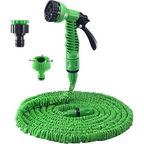 Gartenschlauch, 7,5 m dehnbarer Gartenschlauch, flexibler dehnbarer Gartenschlauch mit 7 Sprühpistolenfunktionen (2,5-7,5 m) (1/5)