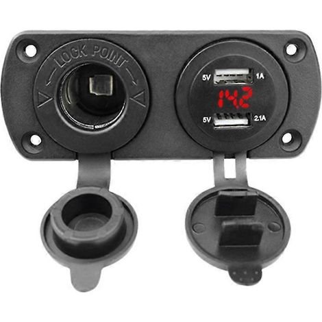 12-24V Doppel-USB-Steckdose mit roter LED für Auto und Boot