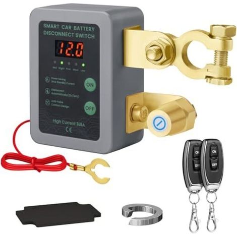 Disjoncteur de Batterie Télécommandé Sans Fil, Coupe Circuit Batterie 12V Télécommande, 240 A Interrupteur D'arrêt Automatique avec Affichage LED pour 12V Voiture Camping Car ATV Camion Bateau (1/4)