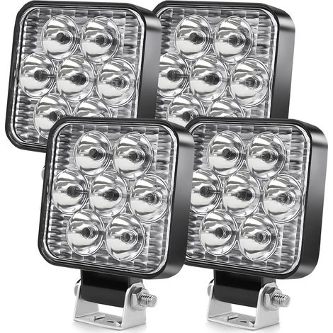 Para luz de trabajo LED de 2,5 pulgadas y 24 W, 12 V 24 V, 4 luces de trabajo LED cuadradas IP68 6000k para vehículos todoterreno ATV sedán UTV SUV, camiones, motocicletas, maquinaria agrícola, tracto (1/5)