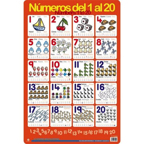 Scheda didattica catalana numeri da 1 a 20