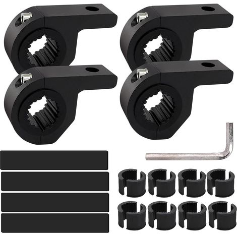 Work Light Mounting Bracket, 4-Piece Tube Clamp Bar Fixing Set with Rubber Pad, Light Mounting Bracket, Work Light Bar Brackets for Off-Road Vehicles, Cars (1/5)